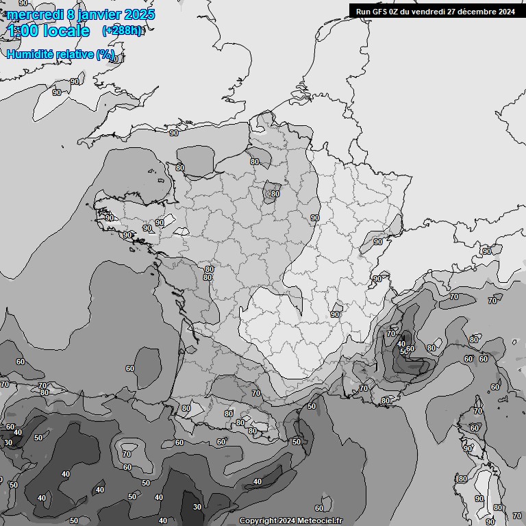 Modele GFS - Carte prvisions 