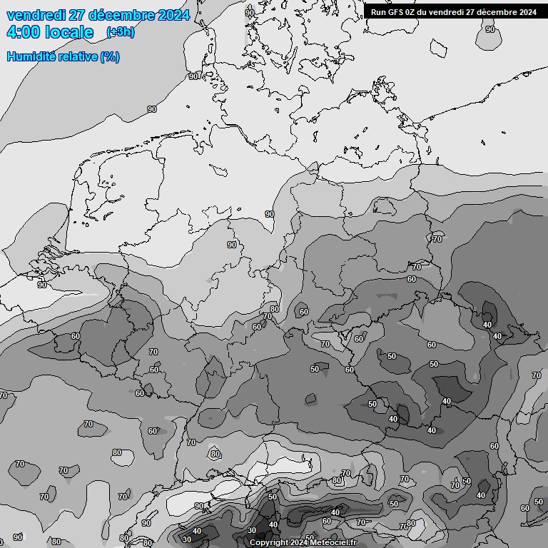 Modele GFS - Carte prvisions 