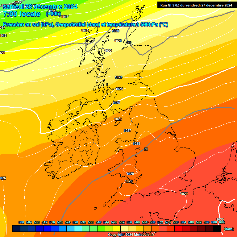 Modele GFS - Carte prvisions 