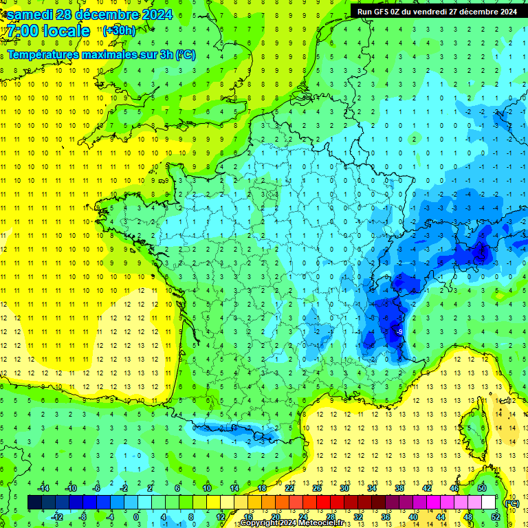 Modele GFS - Carte prvisions 