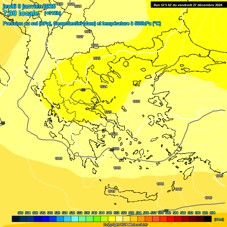 Modele GFS - Carte prvisions 