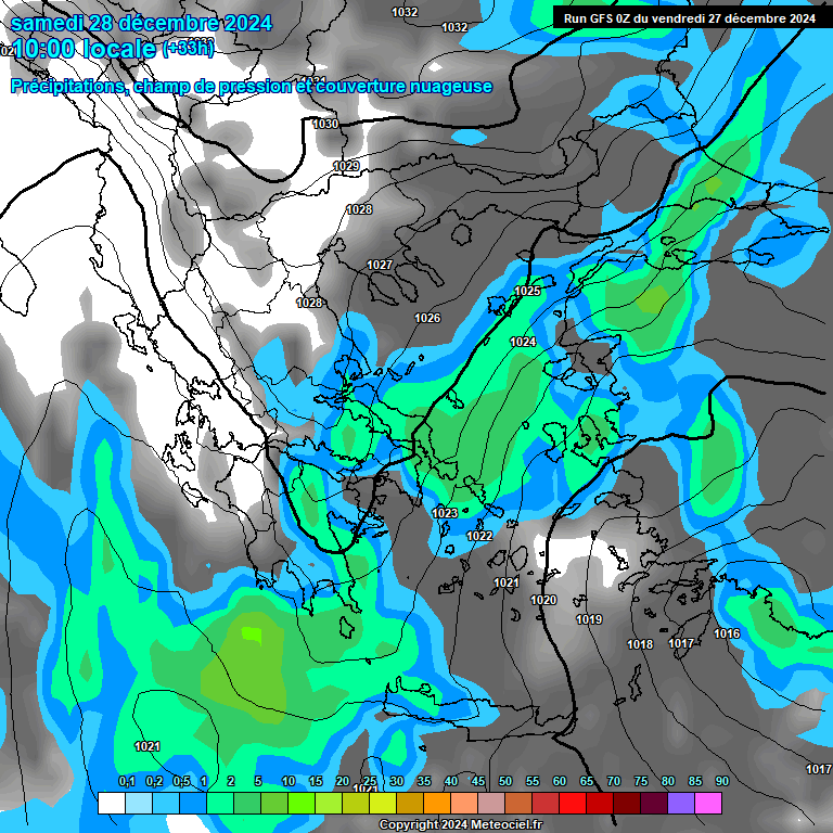 Modele GFS - Carte prvisions 