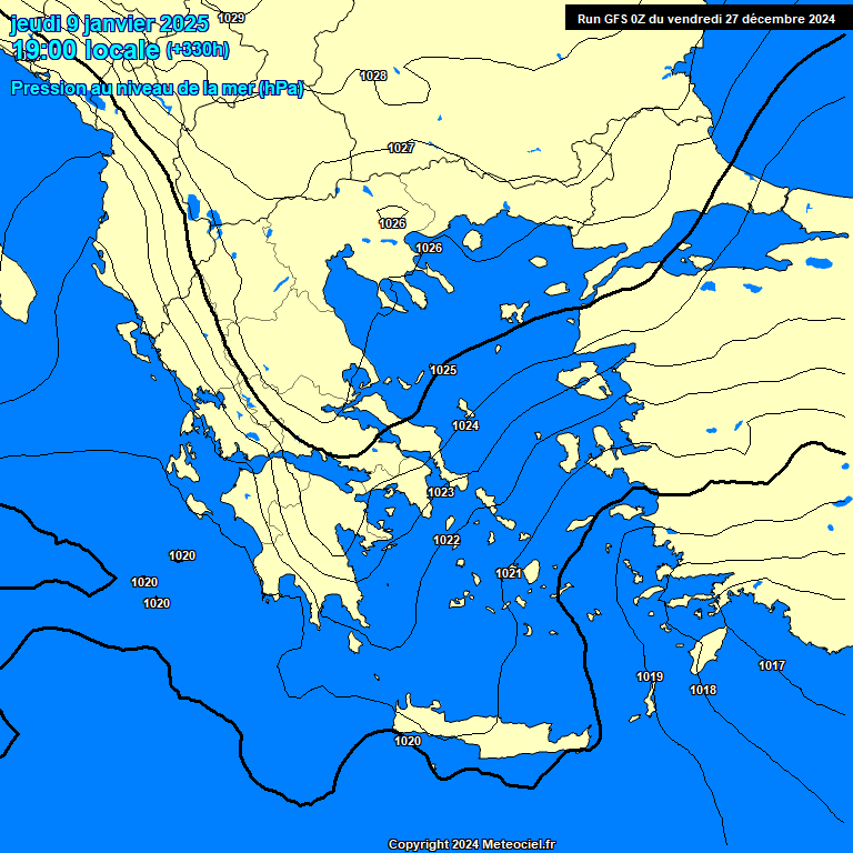 Modele GFS - Carte prvisions 