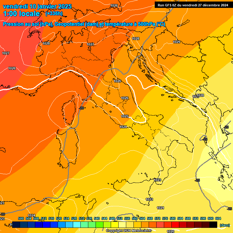 Modele GFS - Carte prvisions 