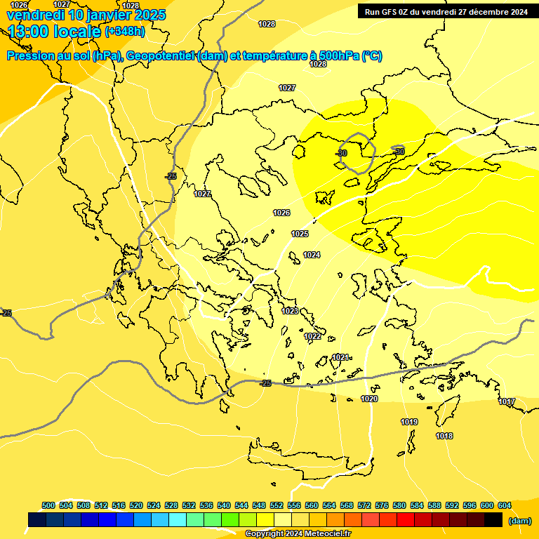 Modele GFS - Carte prvisions 