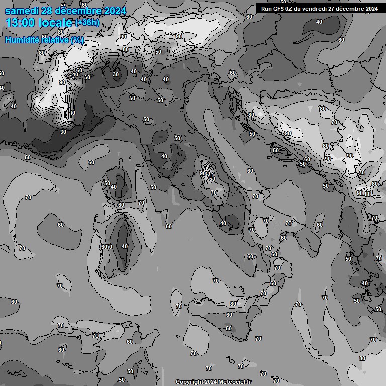 Modele GFS - Carte prvisions 