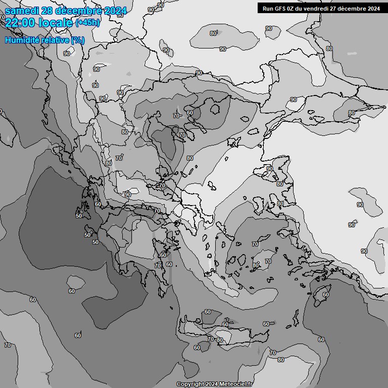 Modele GFS - Carte prvisions 