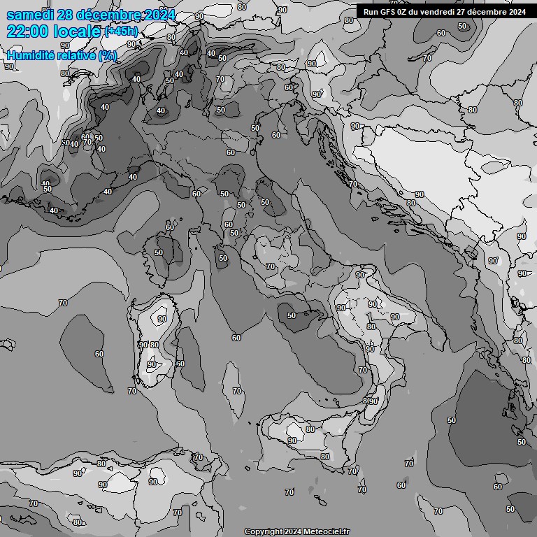 Modele GFS - Carte prvisions 