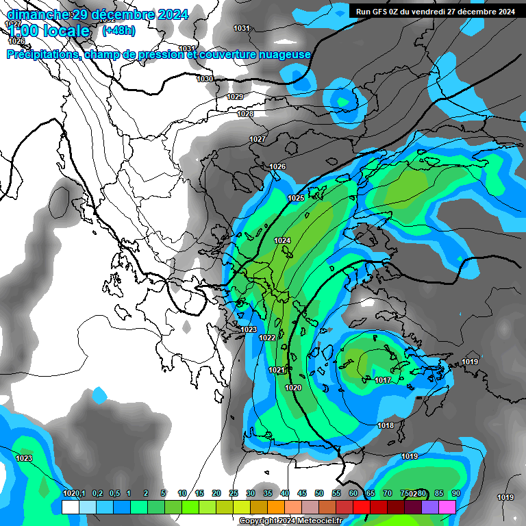 Modele GFS - Carte prvisions 