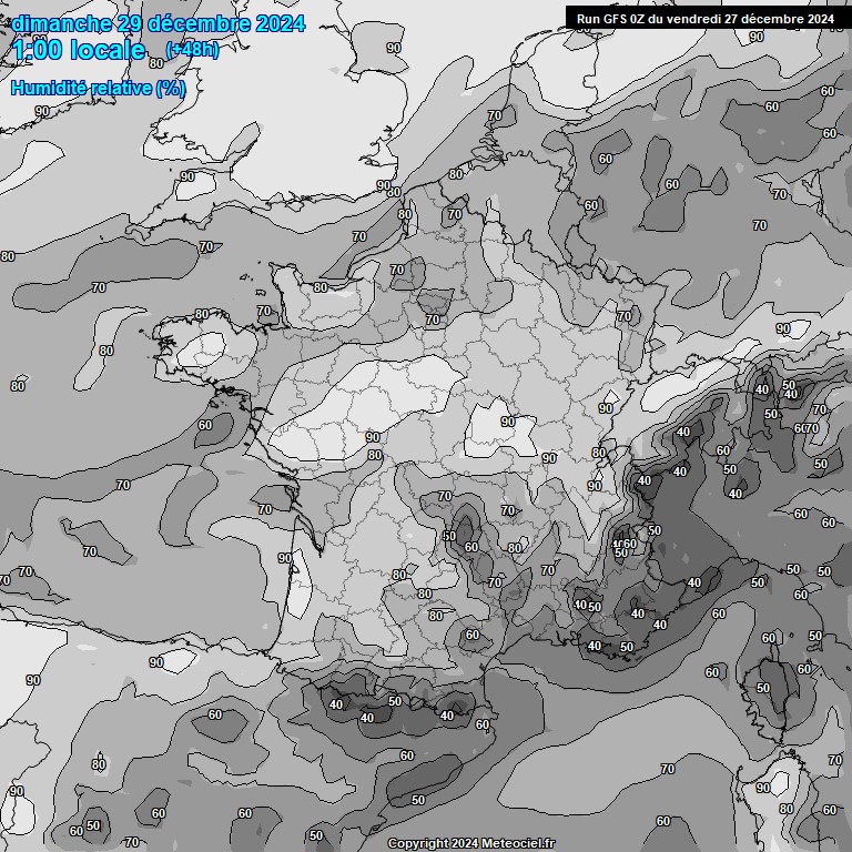 Modele GFS - Carte prvisions 