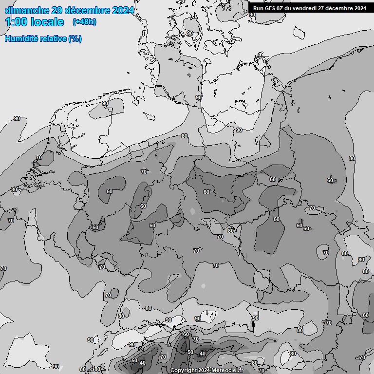 Modele GFS - Carte prvisions 