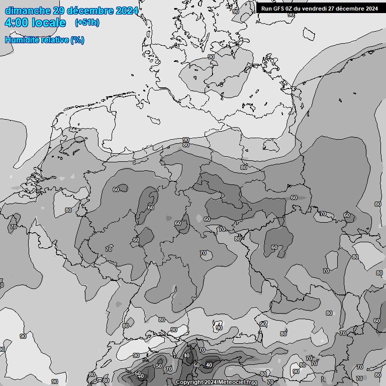 Modele GFS - Carte prvisions 