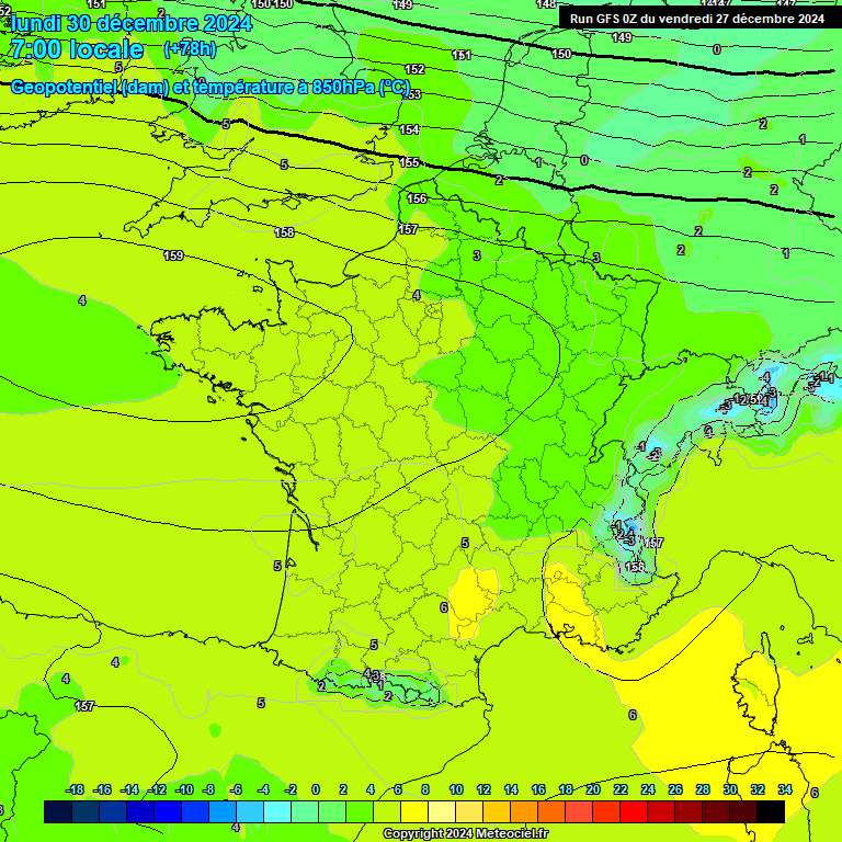 Modele GFS - Carte prvisions 