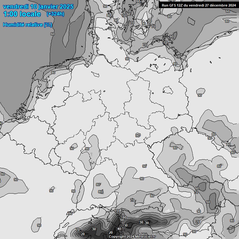 Modele GFS - Carte prvisions 