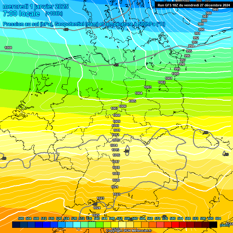 Modele GFS - Carte prvisions 