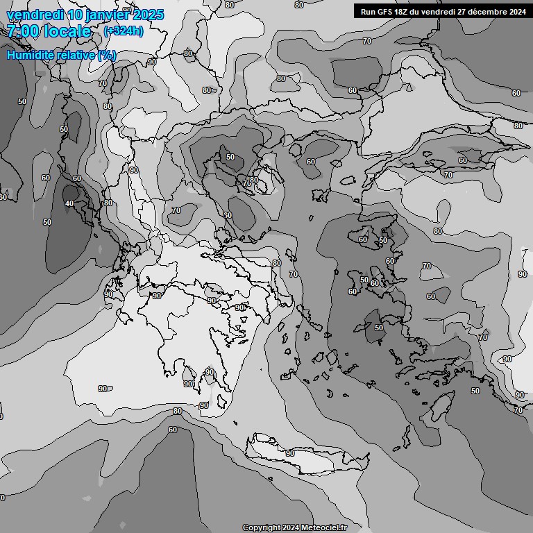 Modele GFS - Carte prvisions 