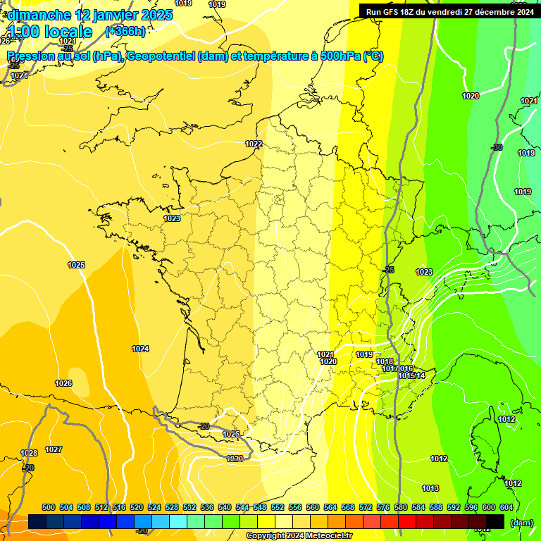 Modele GFS - Carte prvisions 