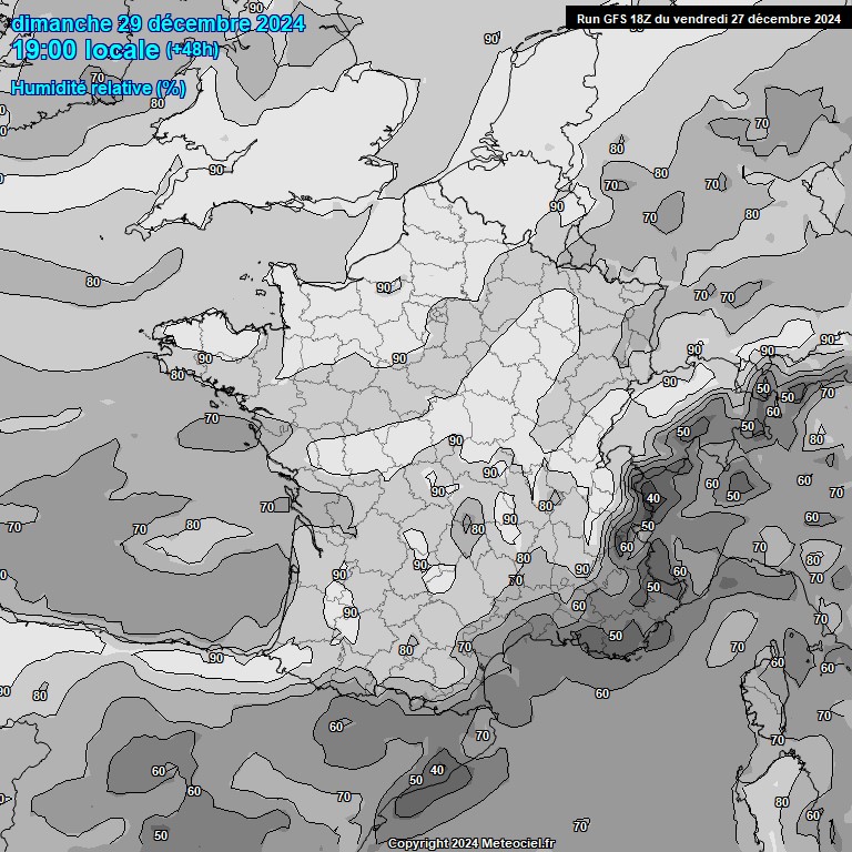 Modele GFS - Carte prvisions 