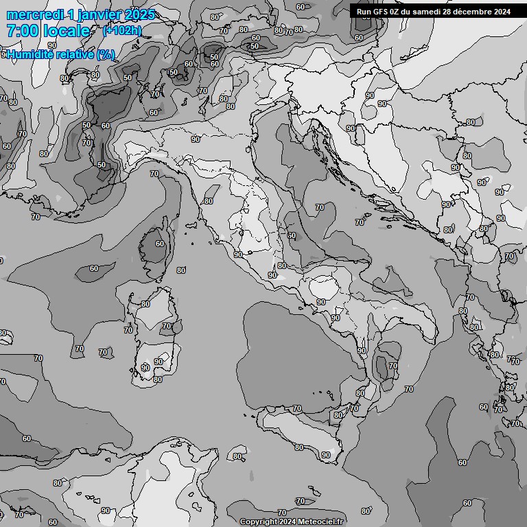 Modele GFS - Carte prvisions 