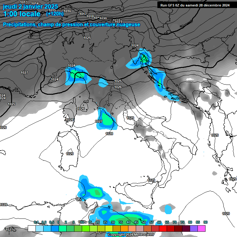 Modele GFS - Carte prvisions 