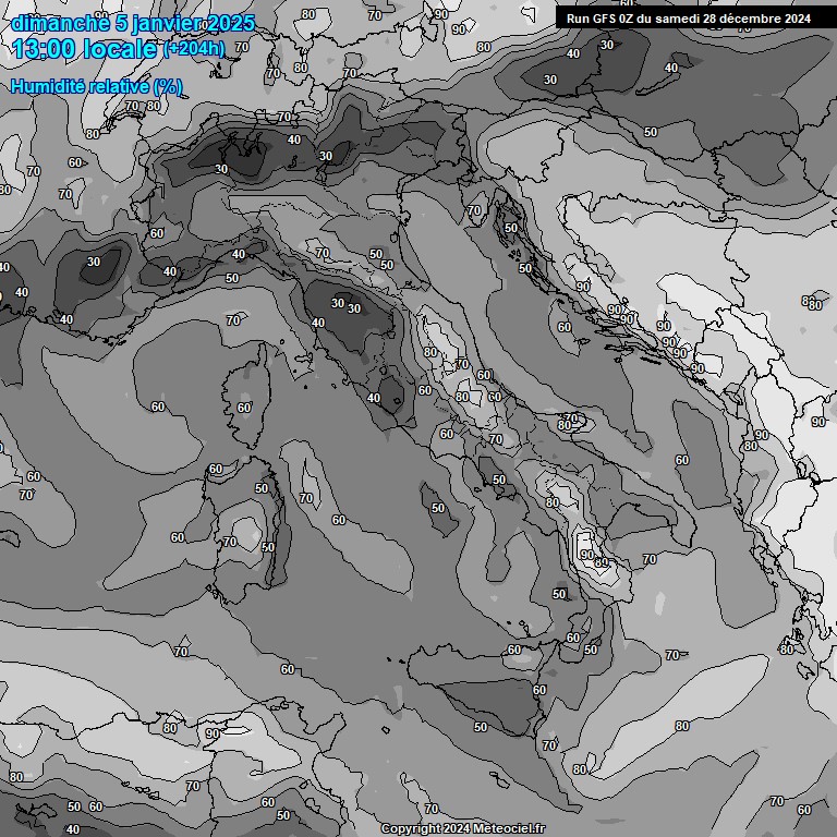 Modele GFS - Carte prvisions 