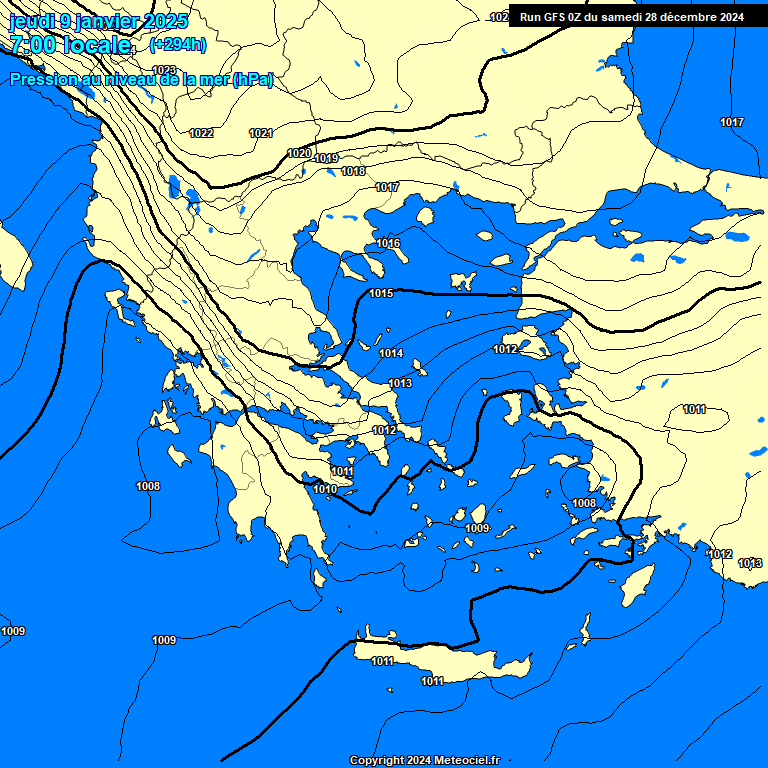 Modele GFS - Carte prvisions 