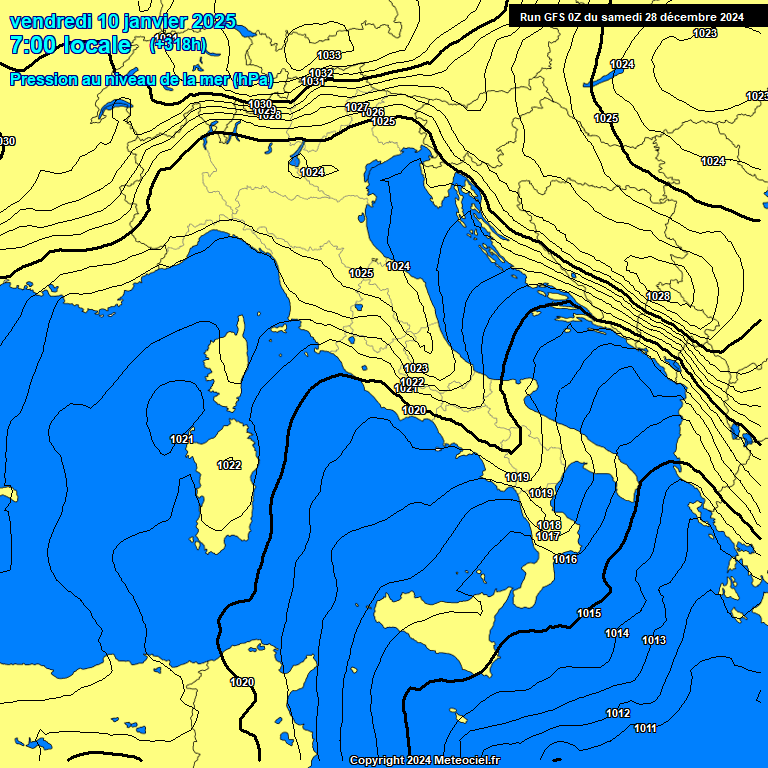 Modele GFS - Carte prvisions 