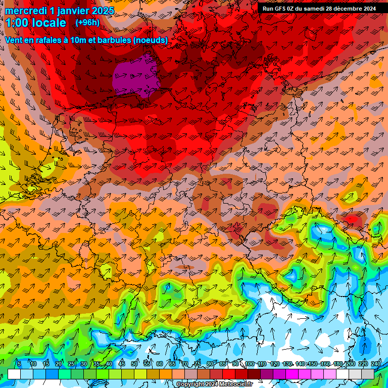 Modele GFS - Carte prvisions 