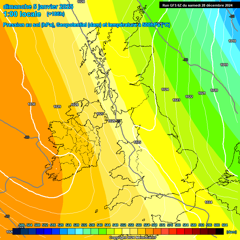 Modele GFS - Carte prvisions 