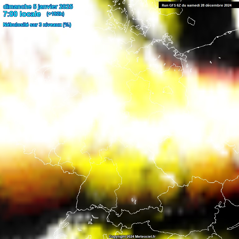 Modele GFS - Carte prvisions 