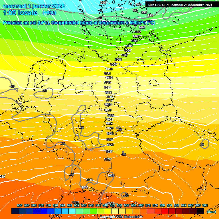 Modele GFS - Carte prvisions 