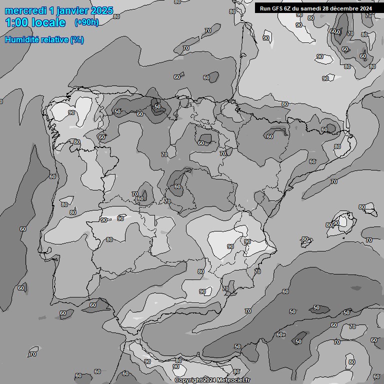 Modele GFS - Carte prvisions 