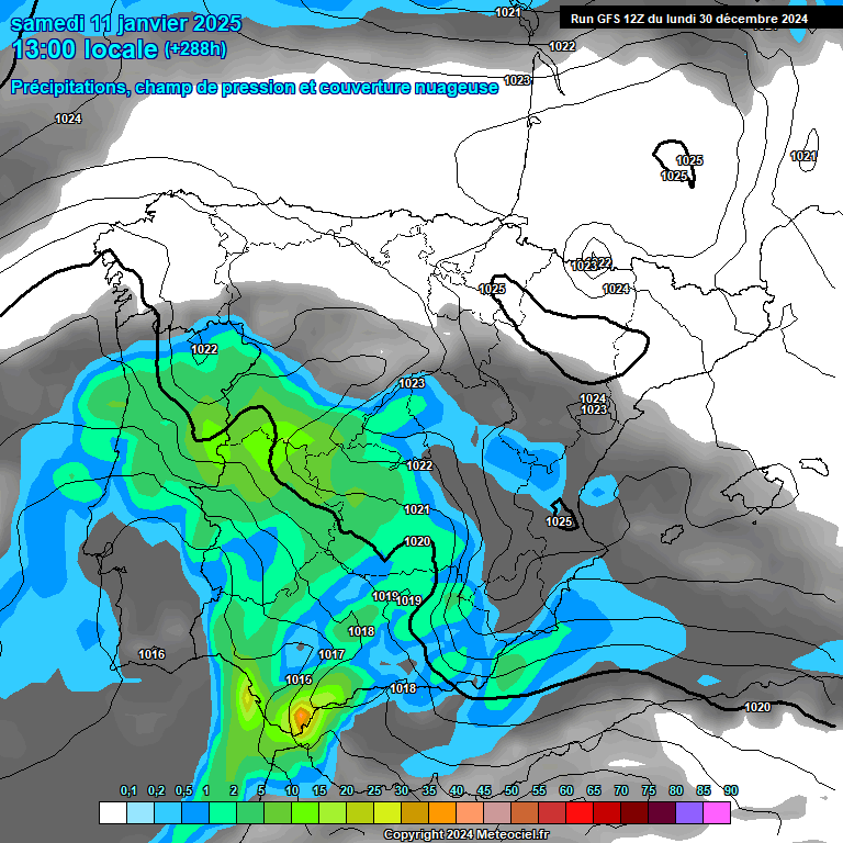 Modele GFS - Carte prvisions 