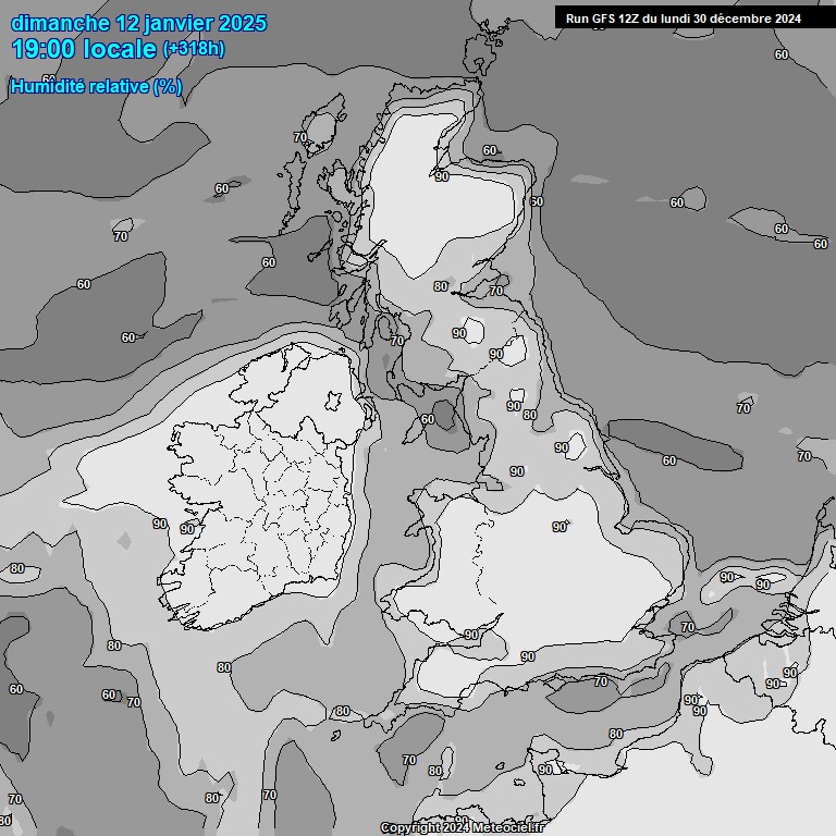 Modele GFS - Carte prvisions 