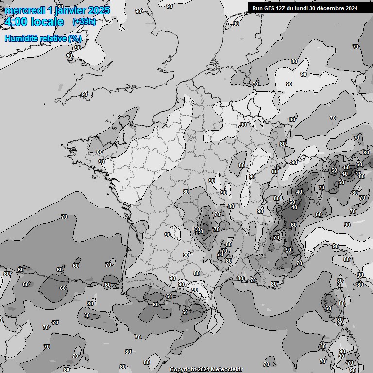 Modele GFS - Carte prvisions 