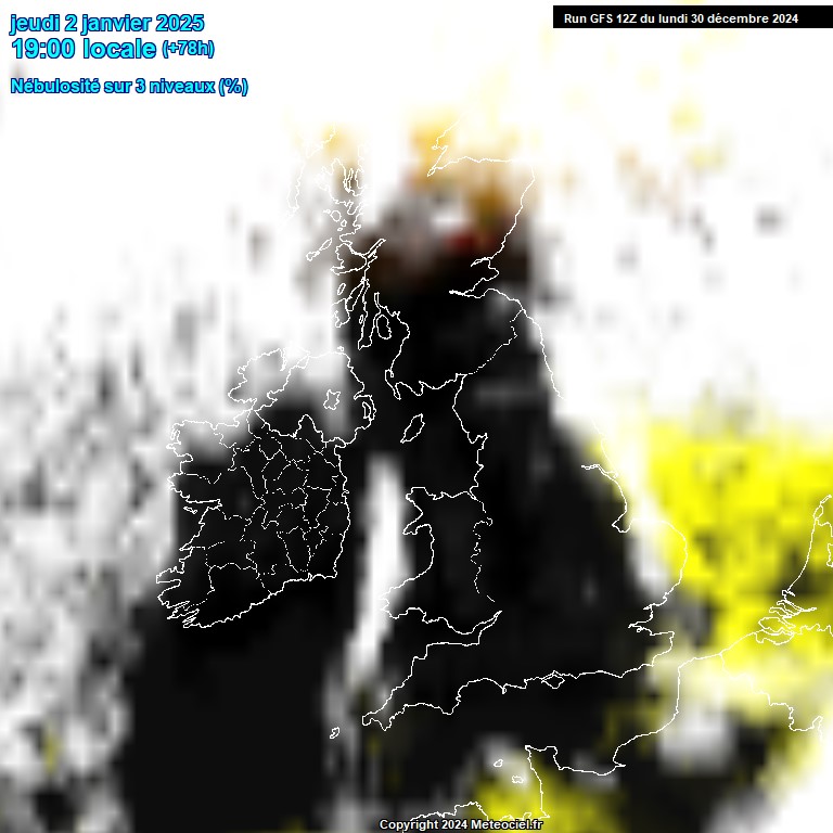 Modele GFS - Carte prvisions 