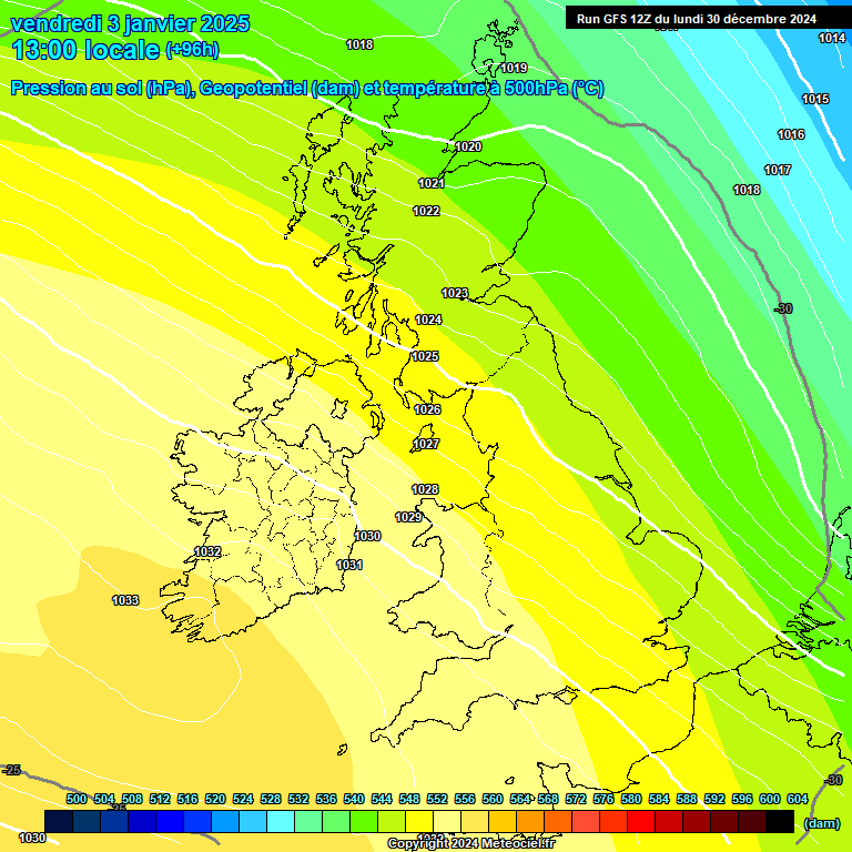 Modele GFS - Carte prvisions 