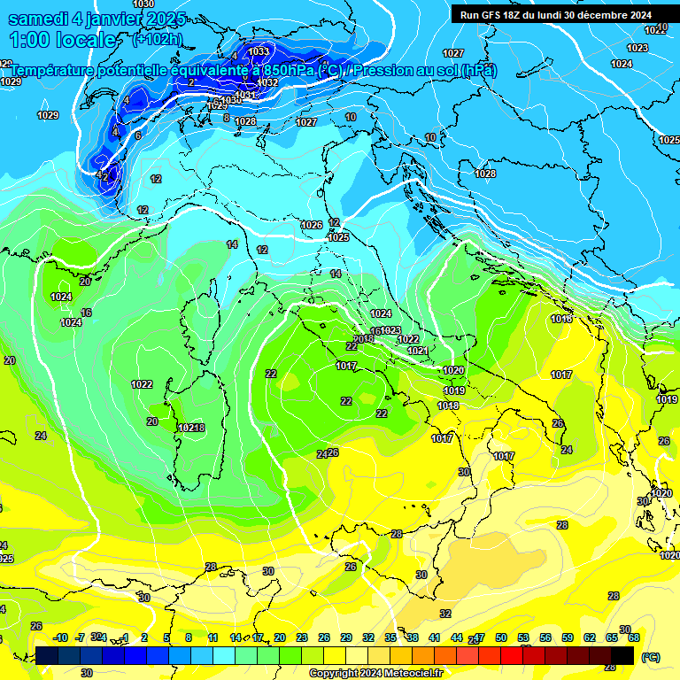 Modele GFS - Carte prvisions 