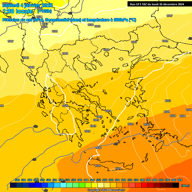 Modele GFS - Carte prvisions 