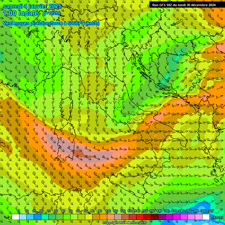 Modele GFS - Carte prvisions 