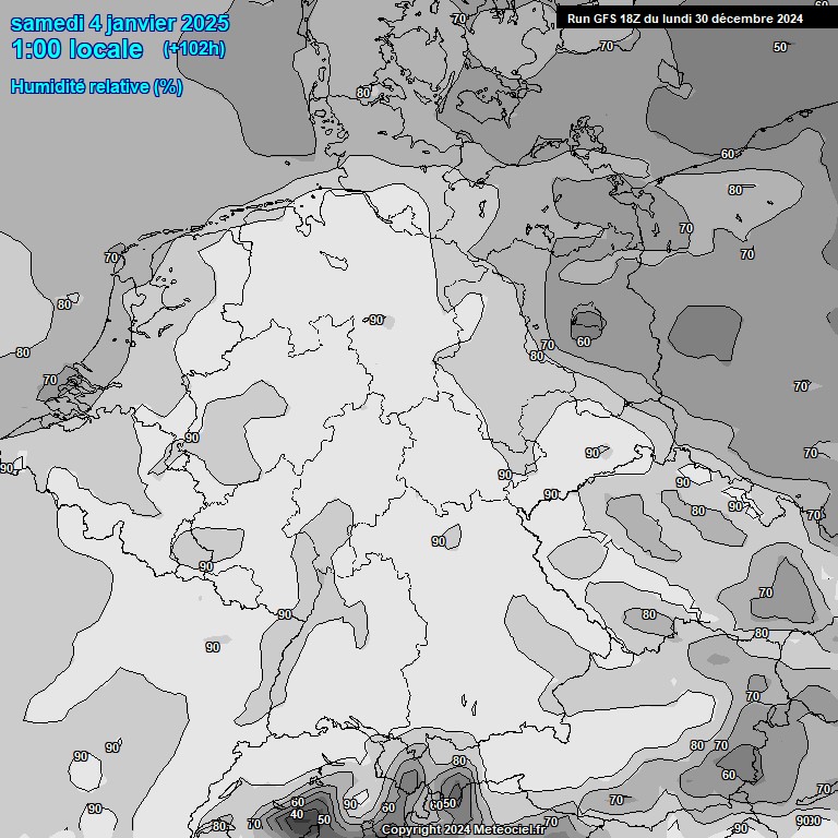 Modele GFS - Carte prvisions 