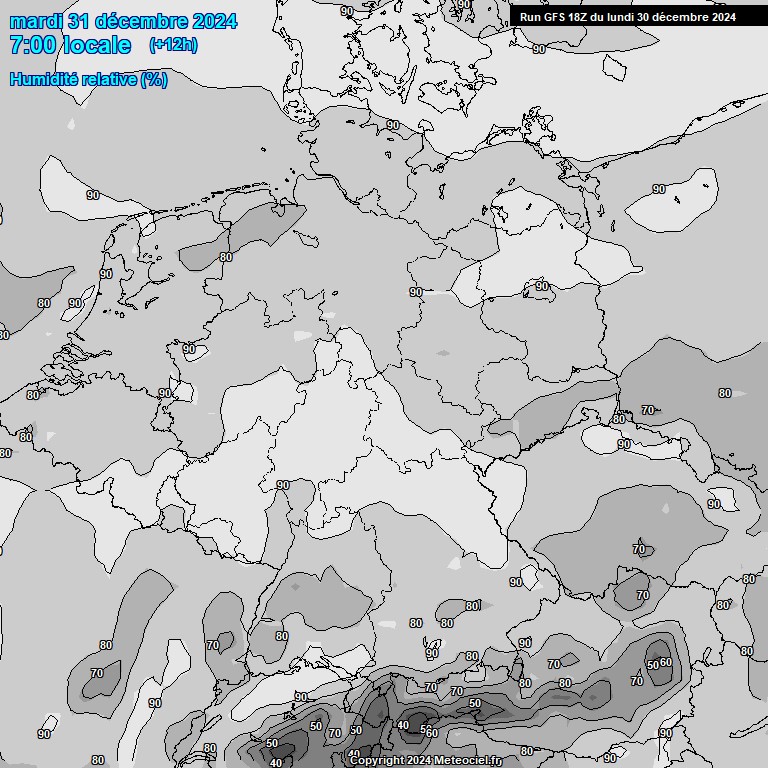 Modele GFS - Carte prvisions 