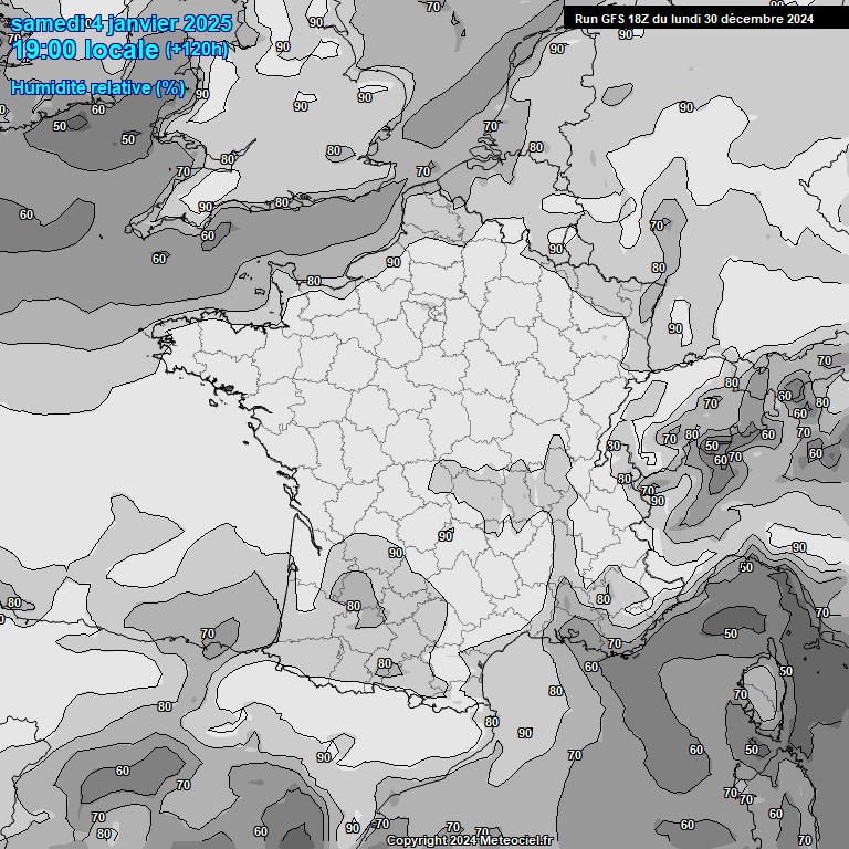 Modele GFS - Carte prvisions 