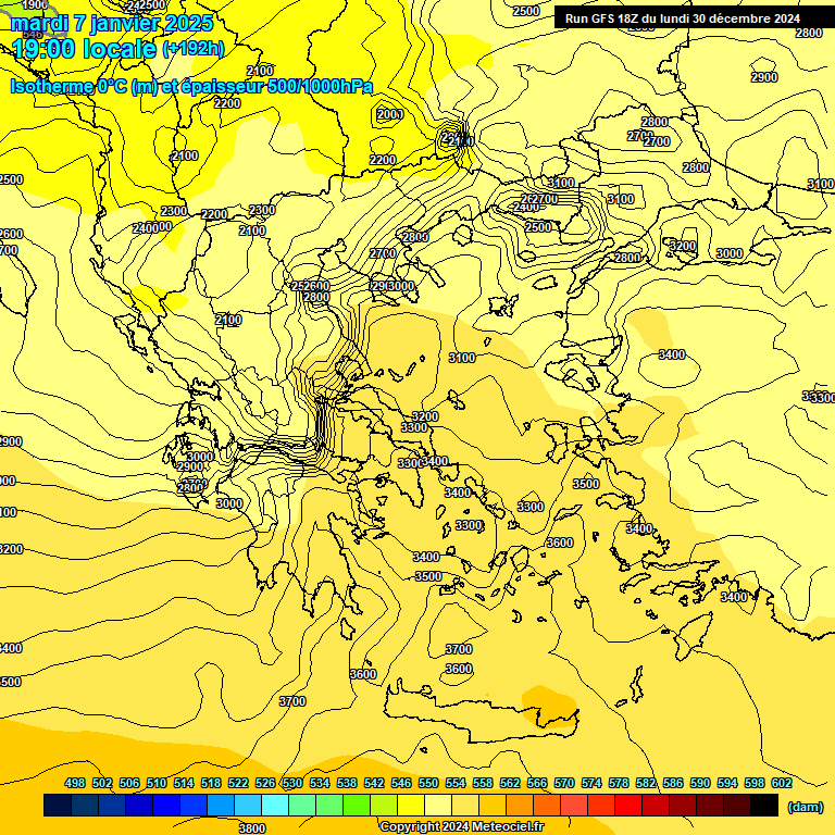 Modele GFS - Carte prvisions 