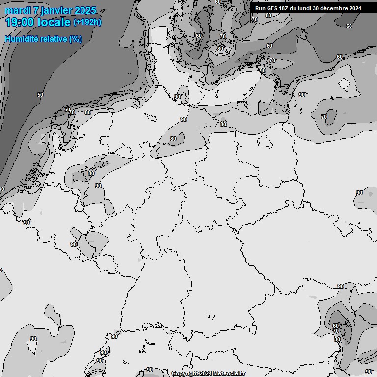 Modele GFS - Carte prvisions 