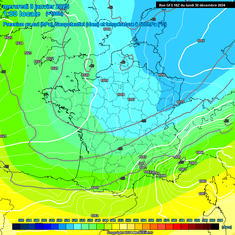 Modele GFS - Carte prvisions 