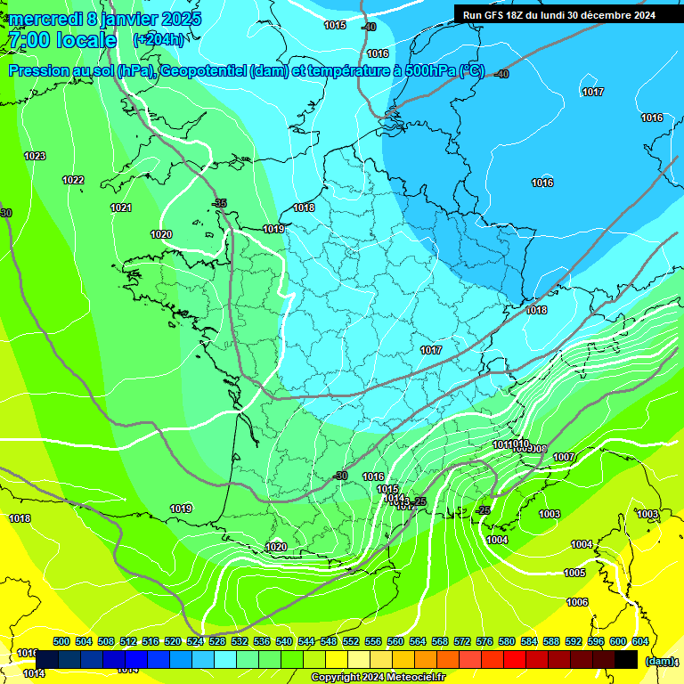 Modele GFS - Carte prvisions 