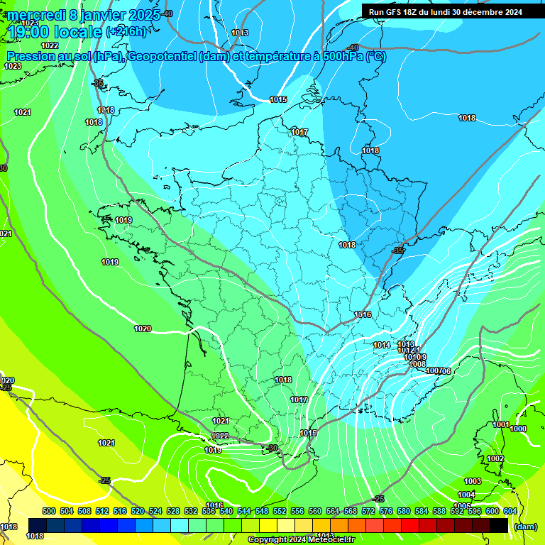 Modele GFS - Carte prvisions 