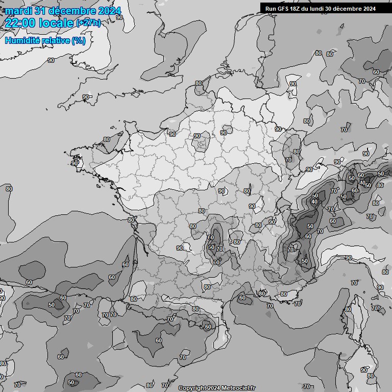 Modele GFS - Carte prvisions 