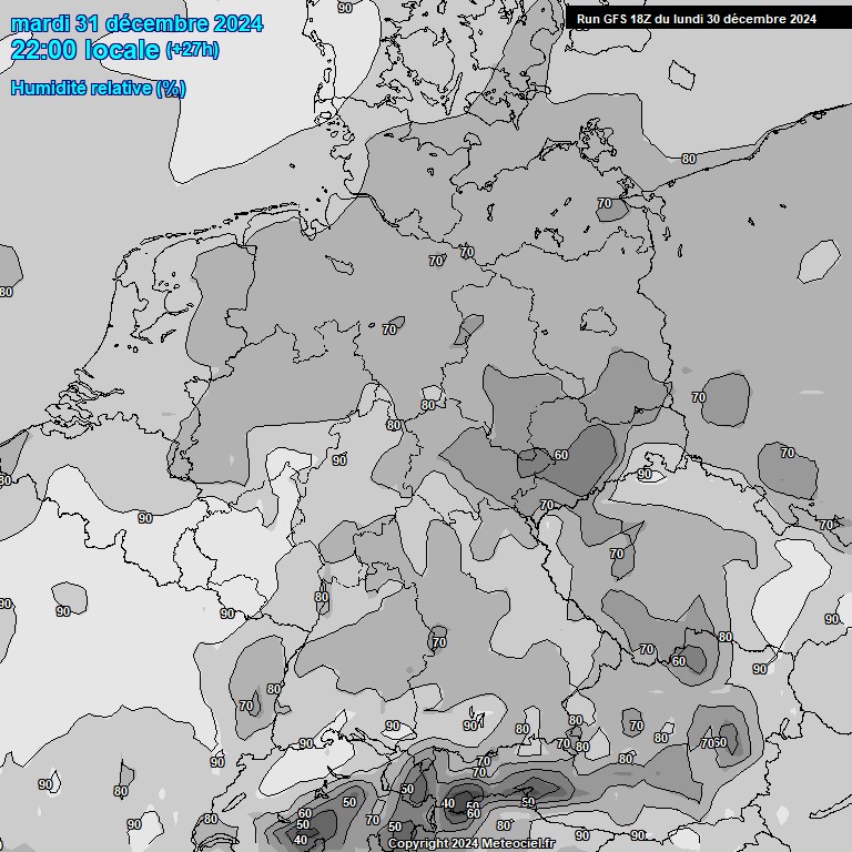 Modele GFS - Carte prvisions 